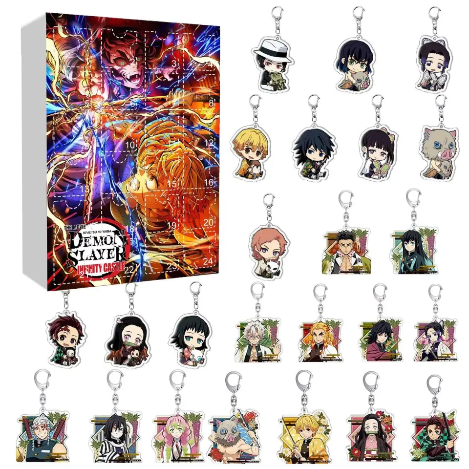 24pcs demon Advent Calendar 2025 Christmas Collectible Toy Figures Set - Includes Tomioka Giyuu Agatsuma zenittsu Tanjirou