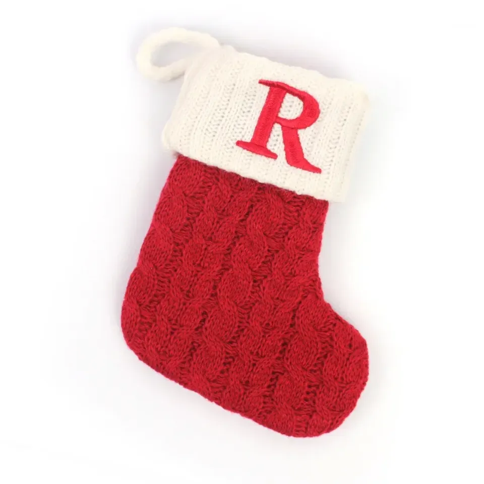 Christmas Boots Letters Christmas Stocking New Knitting Christmas Tree Pendant Decorations SnowflakeChristmas Socks