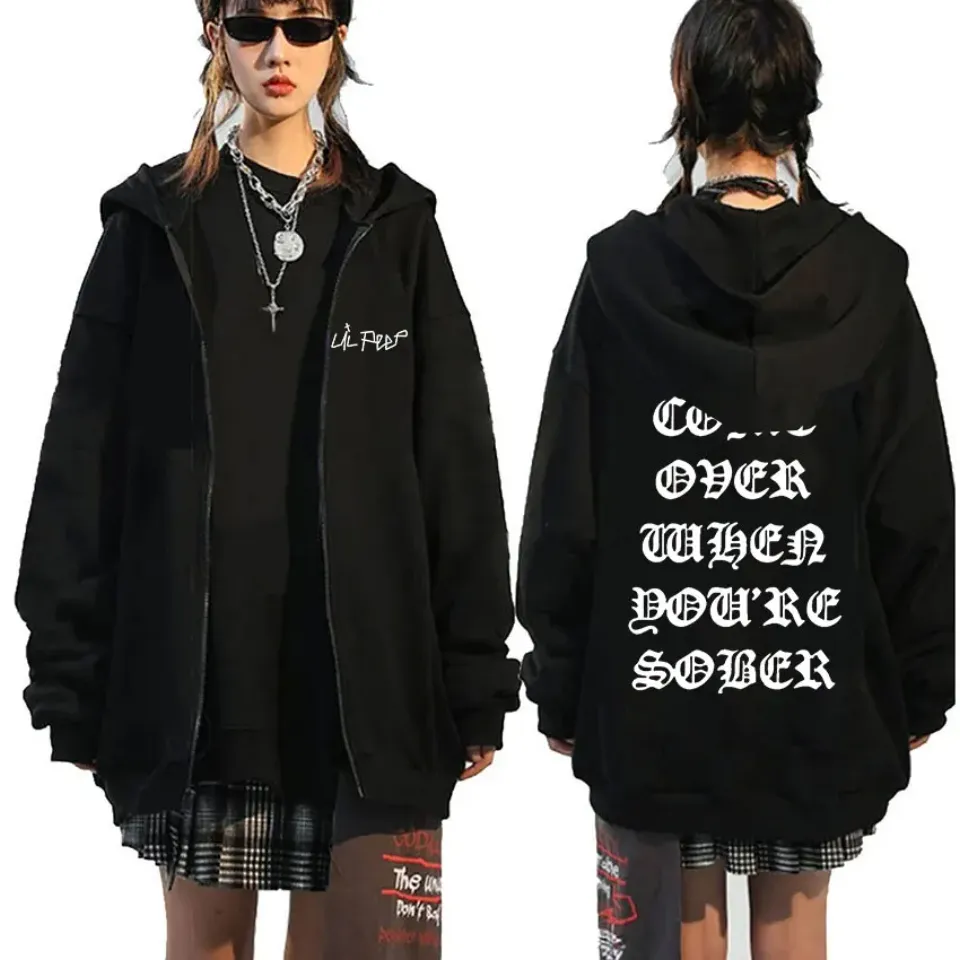 Rapper Lil Peep Graphic Zipper Hoody Men Women Hip Hop Fashion Zip Up Sweatshirt Men Oversized Pullover Hoodie Coats Streetwear
