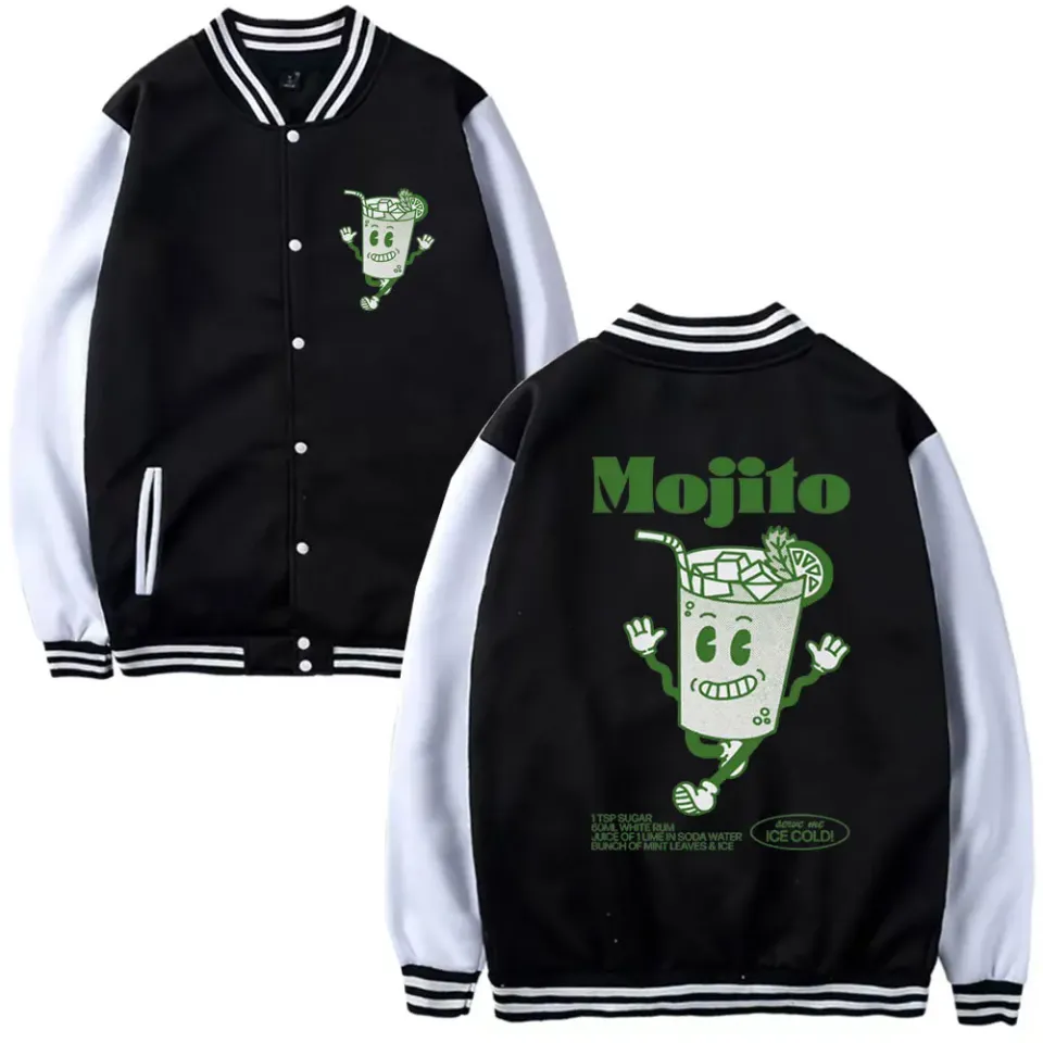 Funny Mojito Cocktail Graphic Baseball Jacket