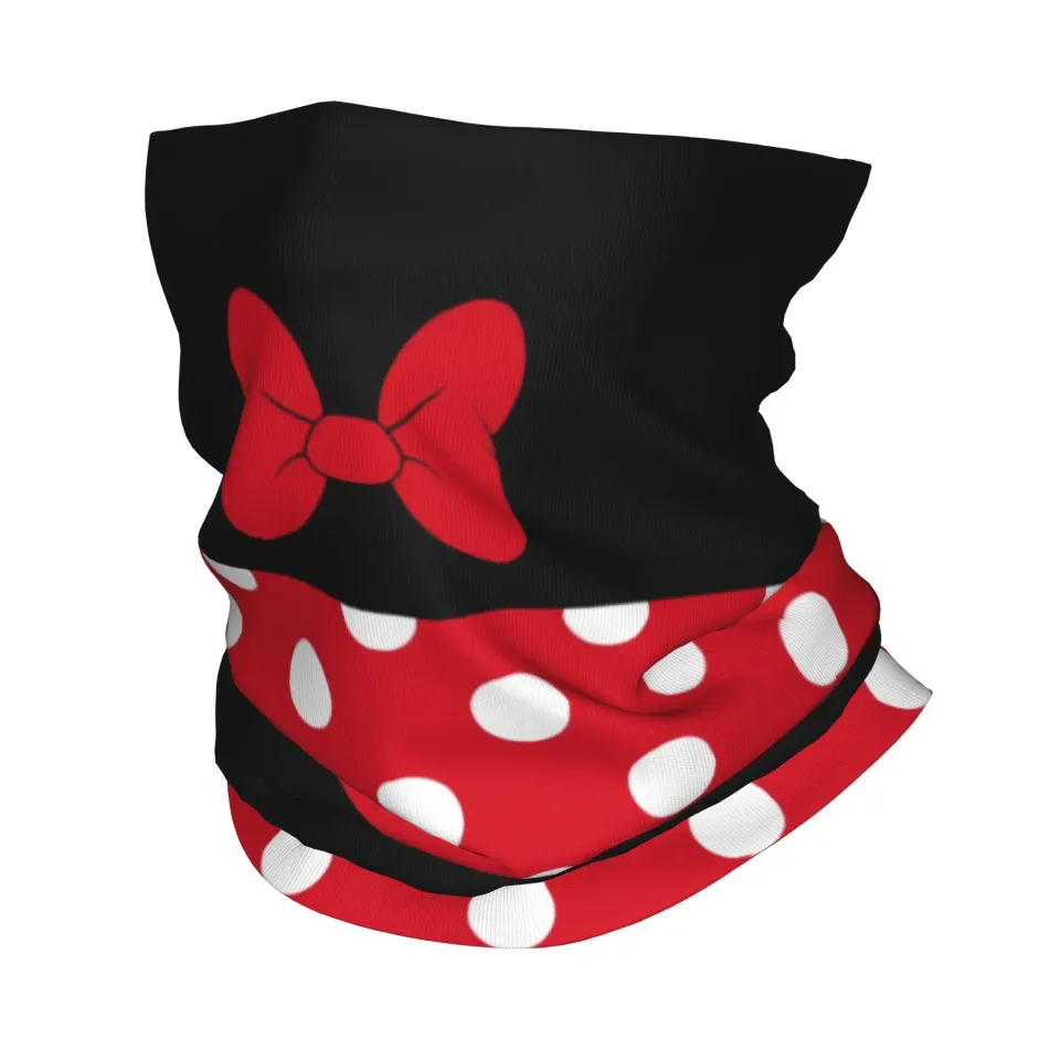 Minnie Mouse Cartoon Polkadot Face Mask Scarf