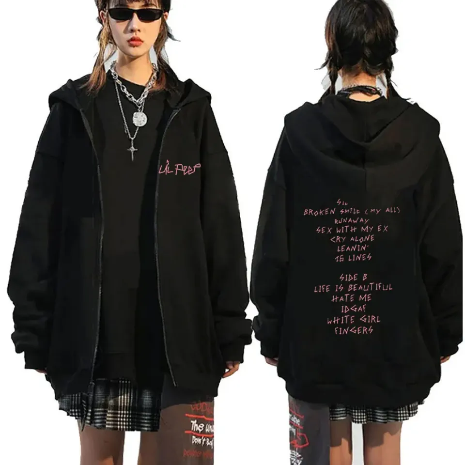 Rapper Lil Peep Graphic Zipper Hoody Men Women Hip Hop Fashion Zip Up Sweatshirt Men Oversized Pullover Hoodie Coats Streetwear