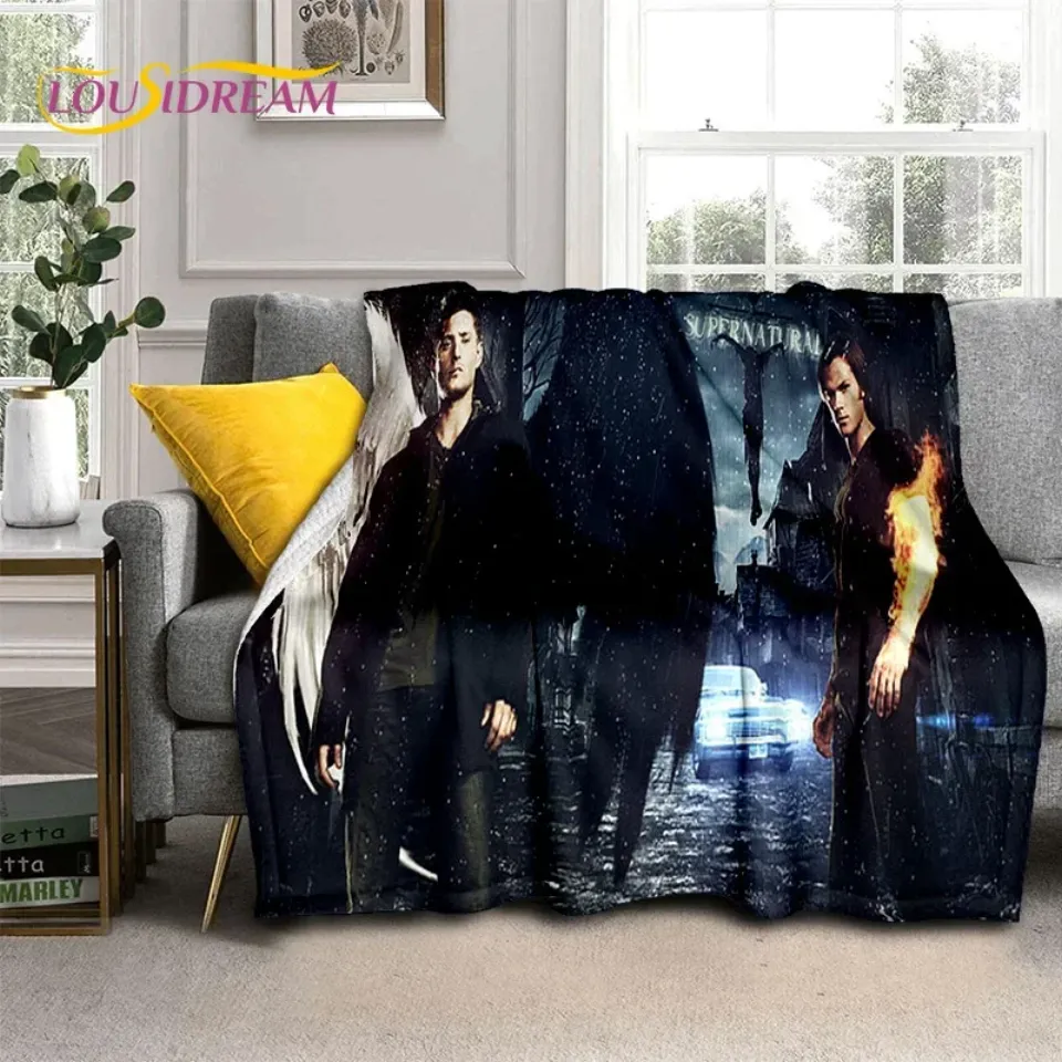 SPN Latest Supernatural Dean Sam Soft Flannel Blankets,Throw Blanket Comfortable Blanket for Picnic Beds Sofa Home Bedroom Gift