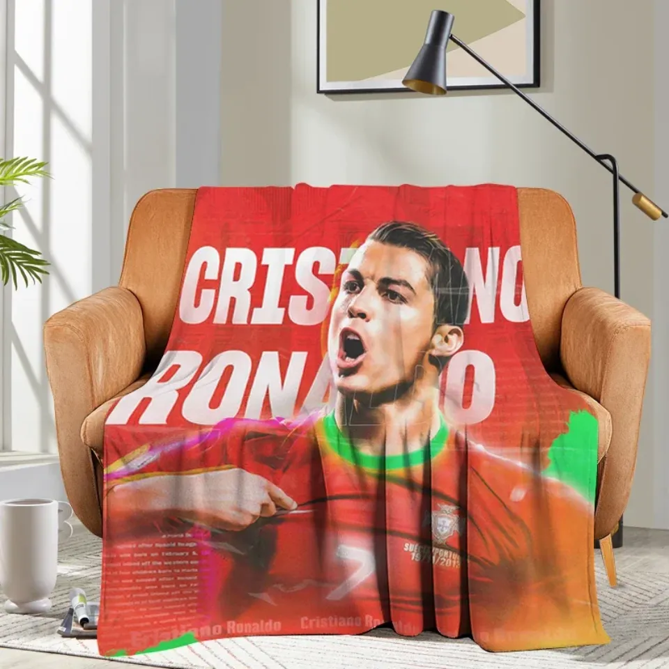 Custom Blanket Sofa Ronaldo CR7 Bed Camping Nap Fluffy Soft Blankets for Winter Warm King Size Microfiber Bedding