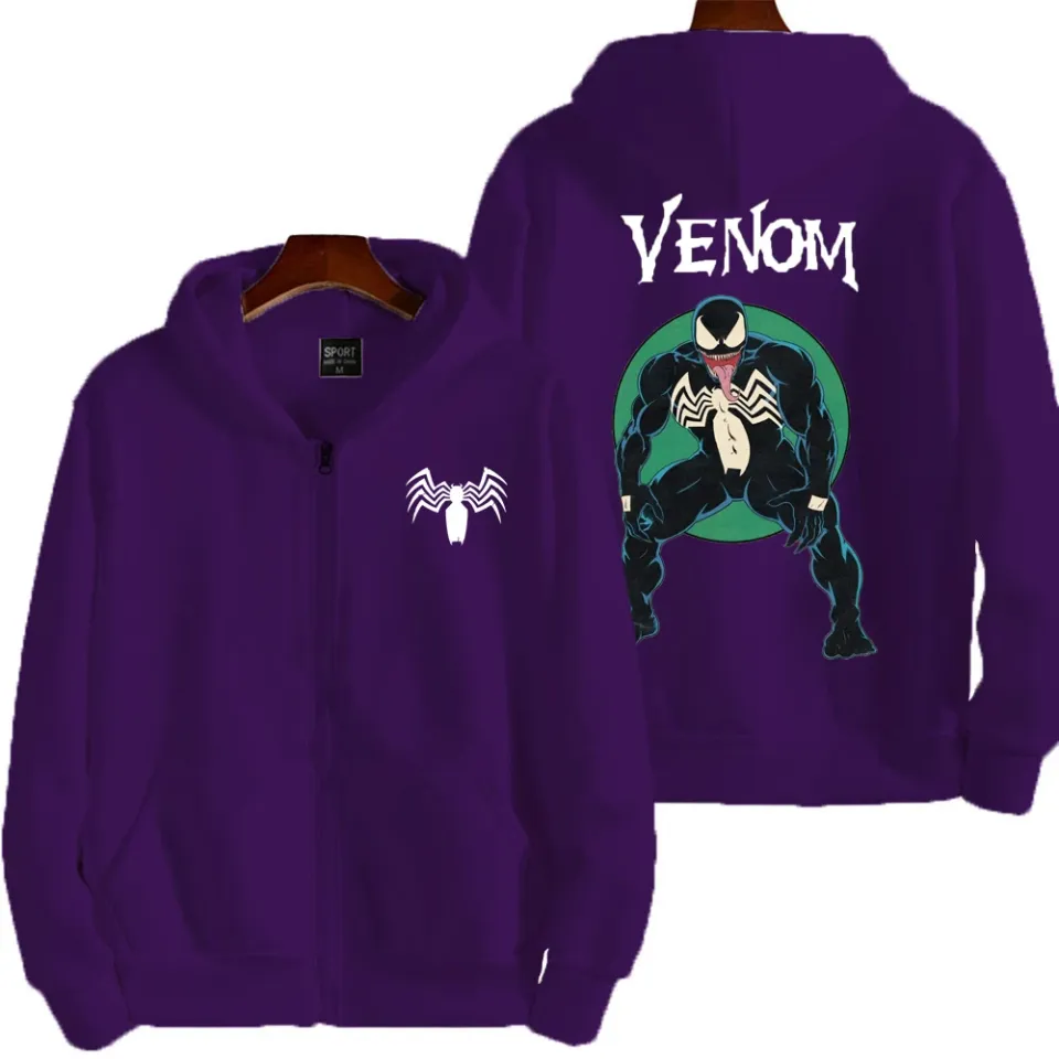 Marvel Venom Spring and Autumn New Men's Zipper Hoodie