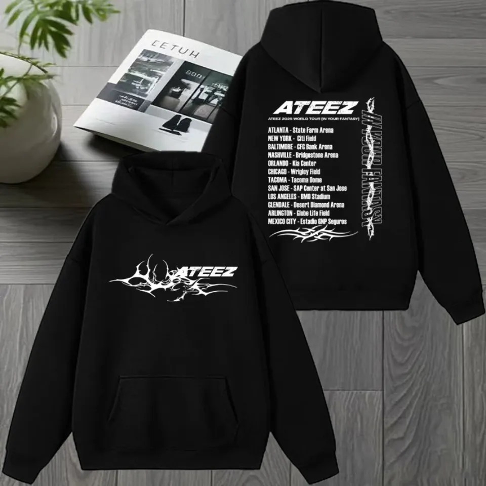 Korea Ateez Tour 2026 Double Sided printed Hoodie