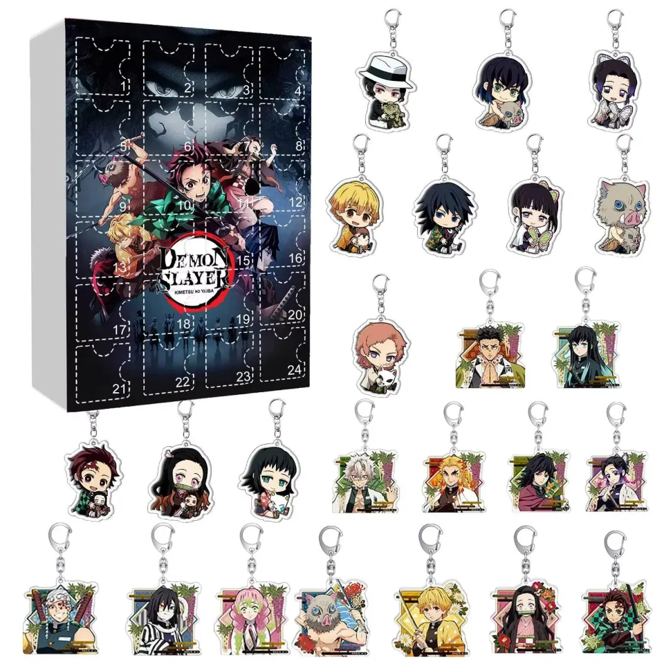 24pcs demon Advent Calendar 2025 Christmas Collectible Toy Figures Set - Includes Tomioka Giyuu Agatsuma zenittsu Tanjirou
