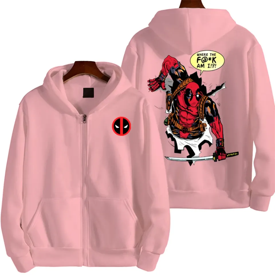 Marvel Deadpool Spring and Autumn New Men's Zipper Hoodie