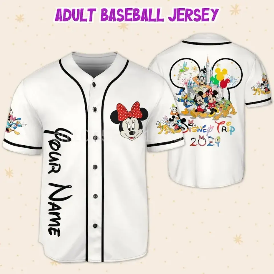 Mickey Mouse Disneyland 50th Anniversary Walt Disney World 3D Baseball Jersey Disney Baseball Jersey