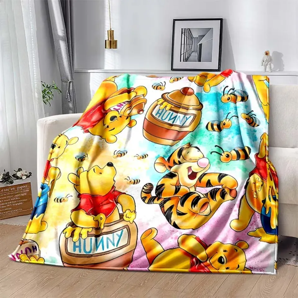6 Size Warm Soft Disney Winnie The Pooh Print Blanket Fluffy Throw Blanket