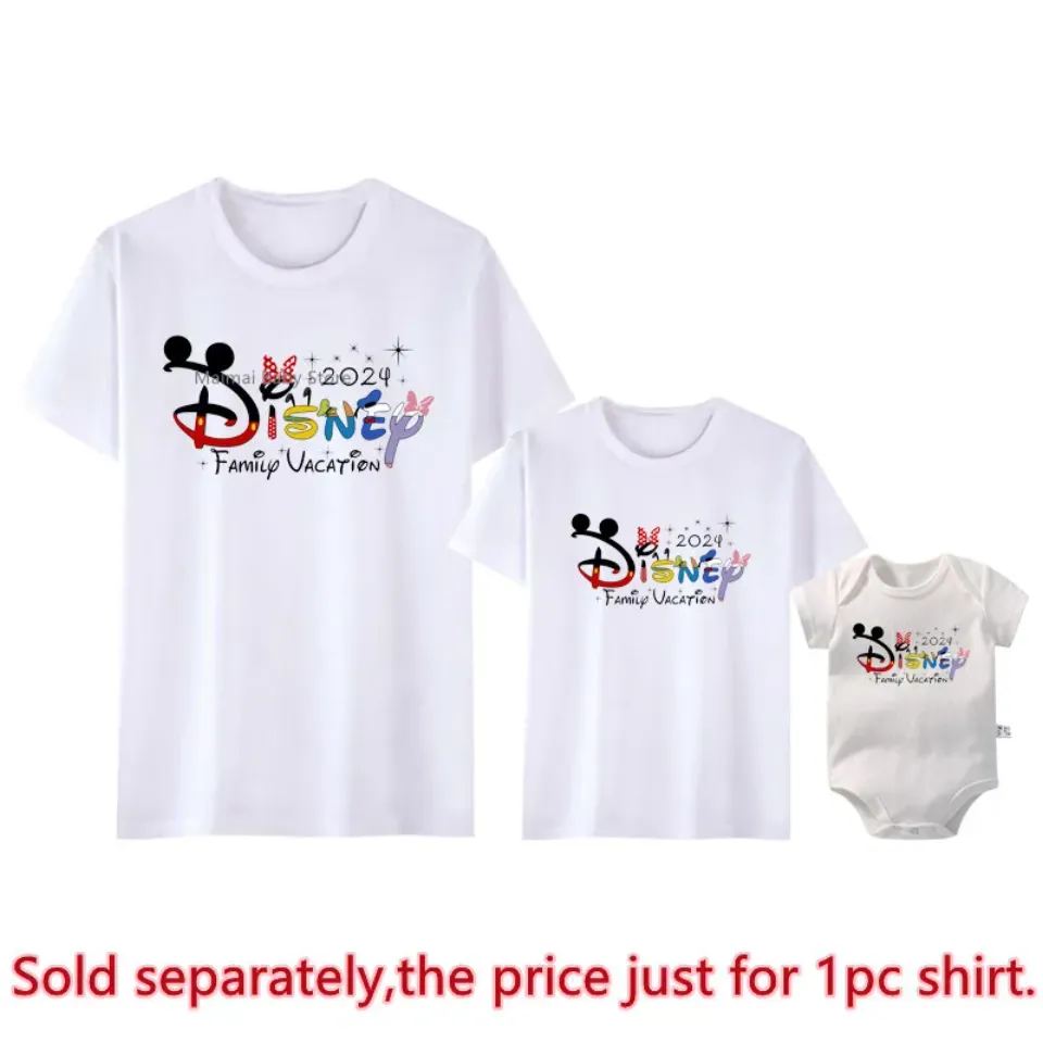 2024 Disney Family Vacation Shirts Father Mother Daughter Son Kids Tshirts
