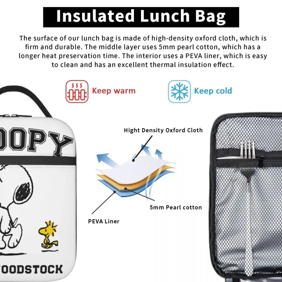 Snoopy And Charlie Brown Insulated Lunch Bag, Snoopy Lunch Bag