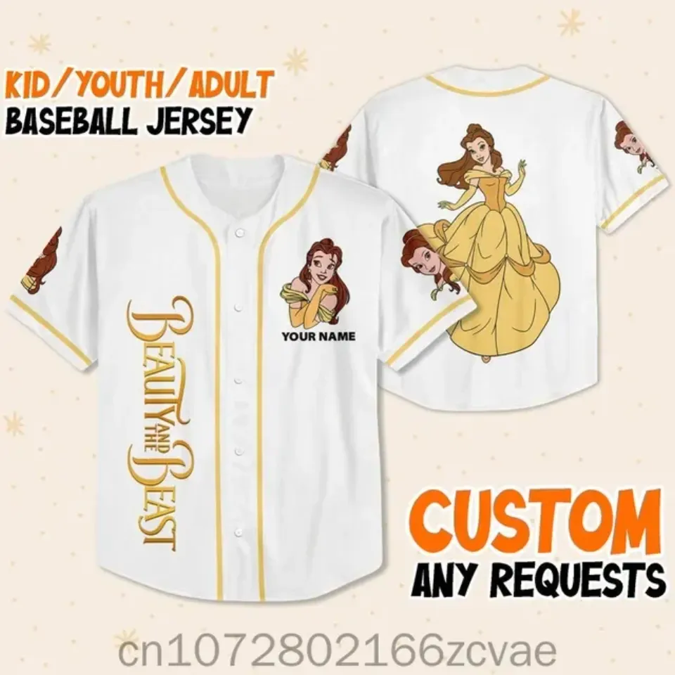 2024 Summer New Disney Belle Princess Baseball Jersey