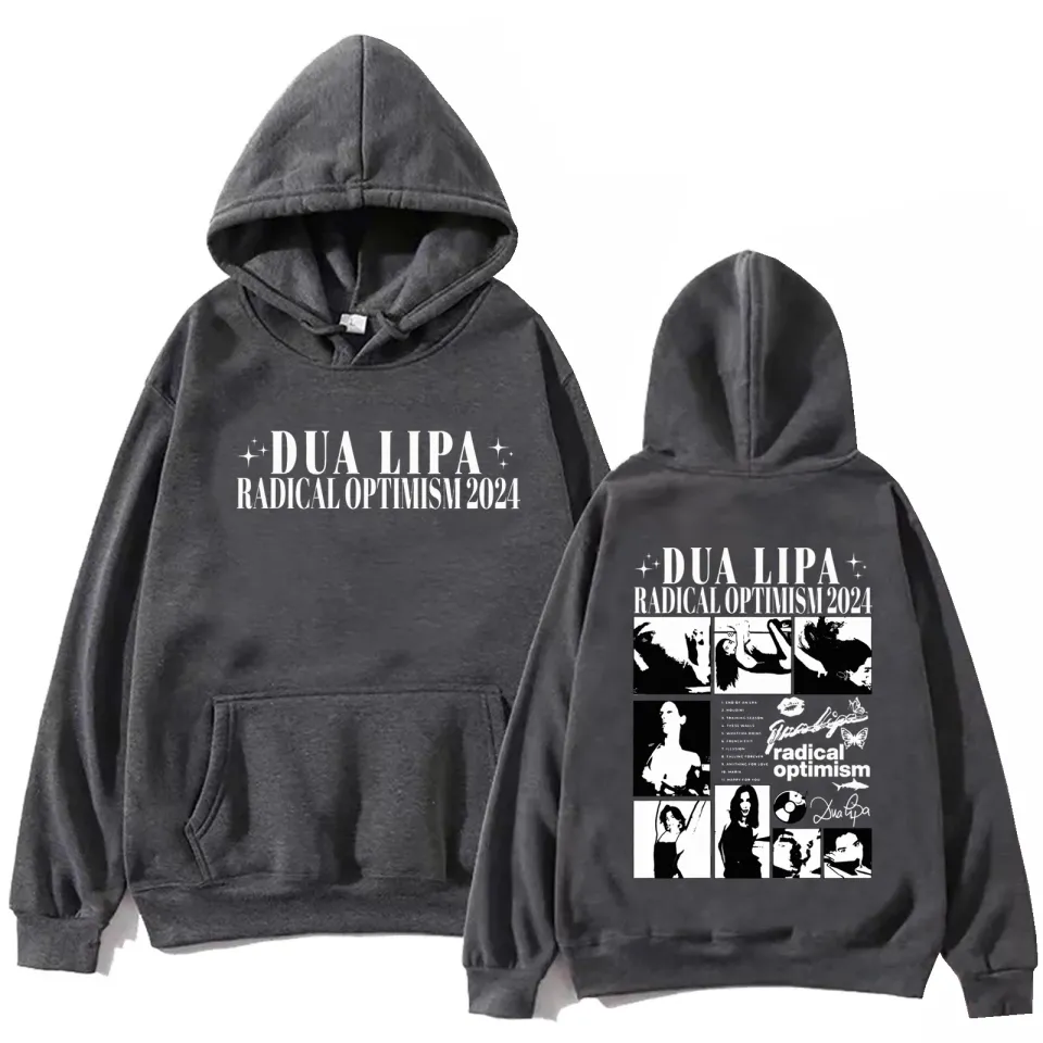 Dua Radical Optimism 2024 Hoodie, Lipa Harajuku Hip Hop Pullover Tops Popular Music Hoodie, Fans Gift