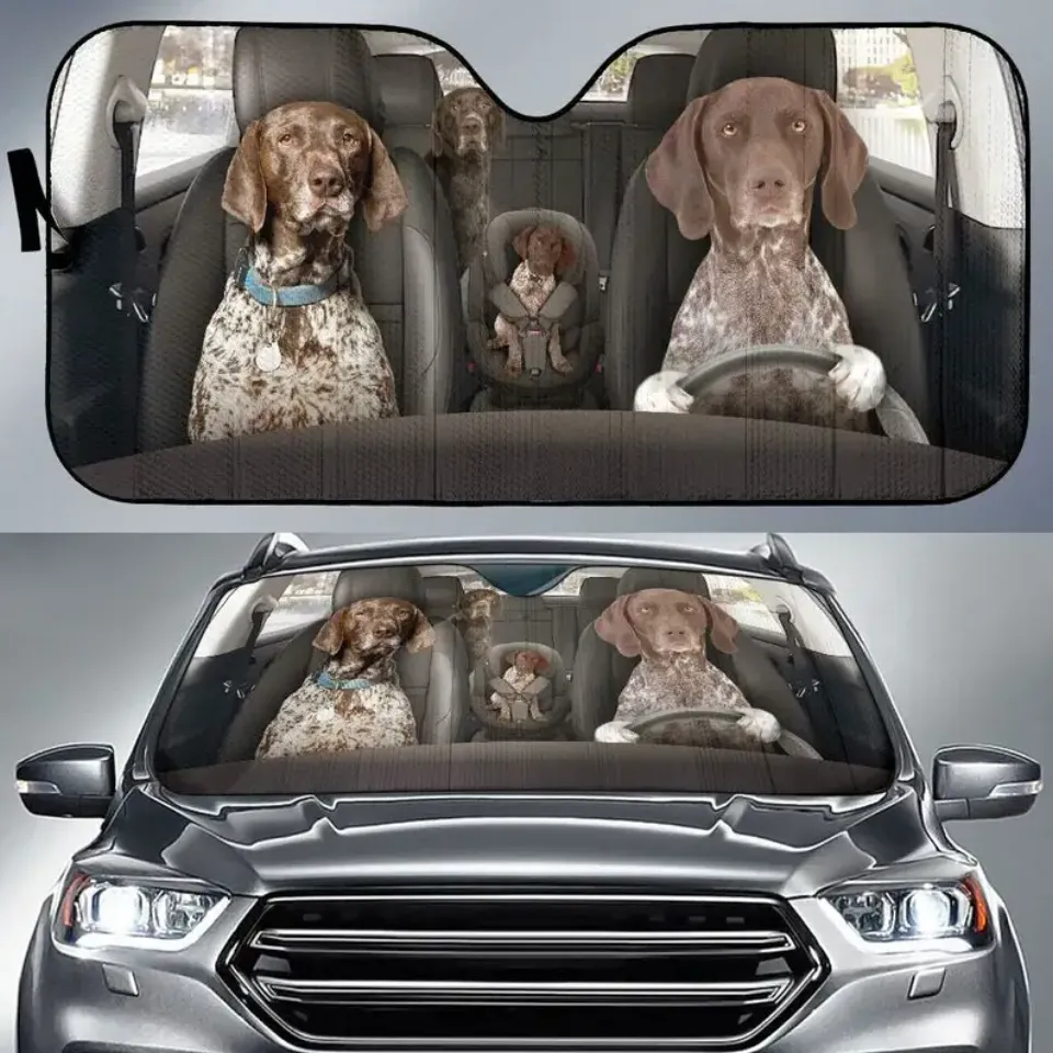 German Shorthaired Pointer Auto Sun Shade