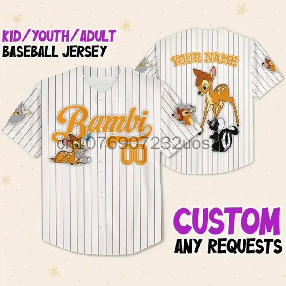 2024 Disney Bambi Baseball Jersey Custom Name