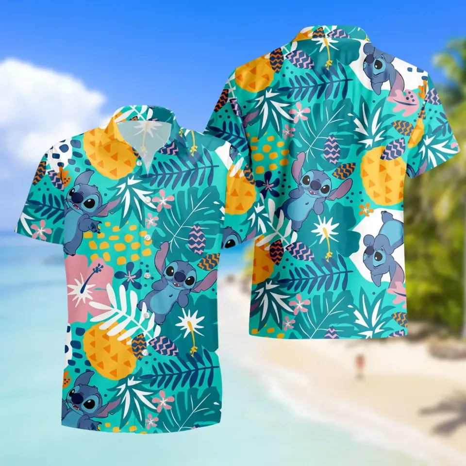 Stitch Hawaii Beach Hot Summer Shirt, Disney Hawaiian Shirt