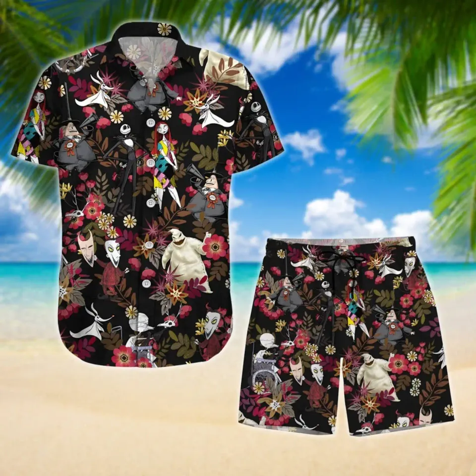 Jack Skellington Sweet Summer Vacation Hawaiian Shirt and Board Shorts