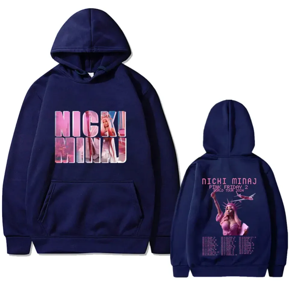 Rapper Nicki Minaj Pink Friday 2 2024 World Tour Print Hoodie