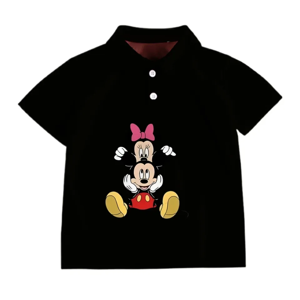 isney Minnie Mouse Polo Shirt, Fashion Printed Children's Short Sleeved, Boys Cartoon Short Sleeved, Girls and Children's Clothing