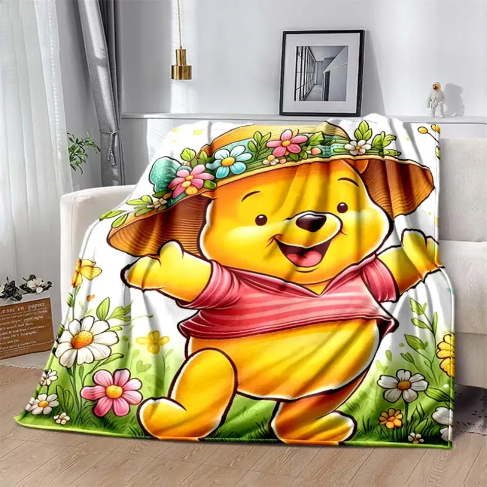 6 Size Warm Soft Disney Winnie The Pooh Print Blanket Fluffy Throw Blanket