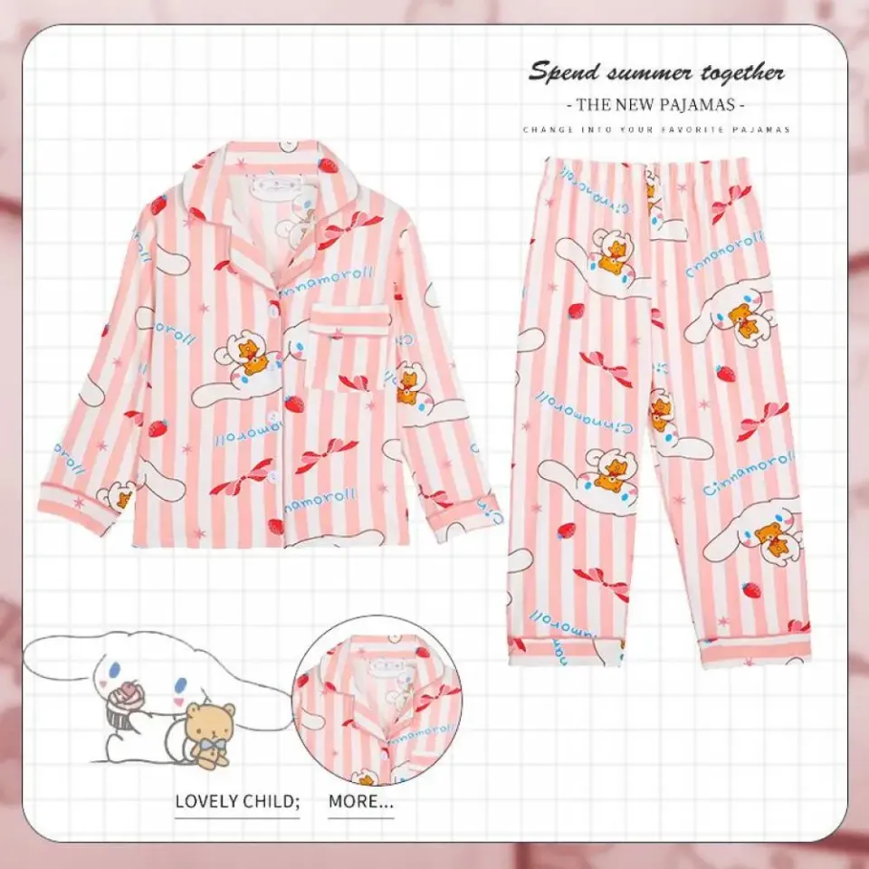 Sanrio Hello Kitty Cinnamoroll Kuromi Girls Pajama Sets