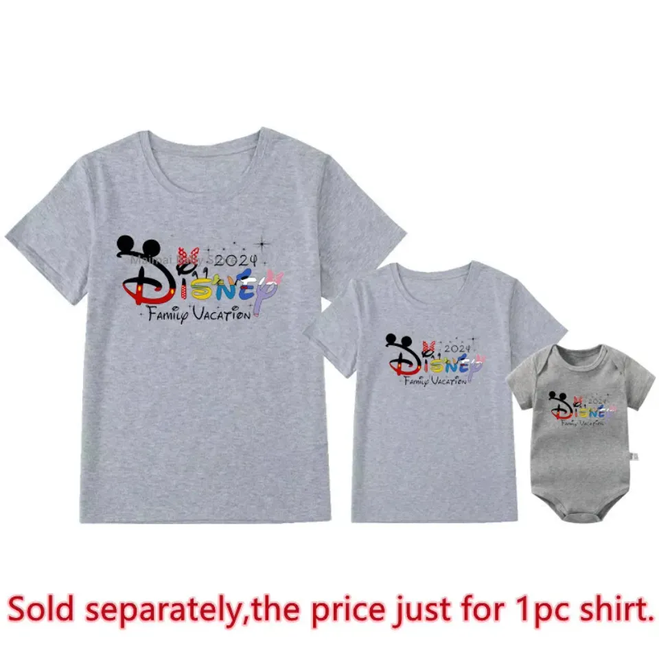 2024 Disney Family Vacation Shirts Father Mother Daughter Son Kids Tshirts