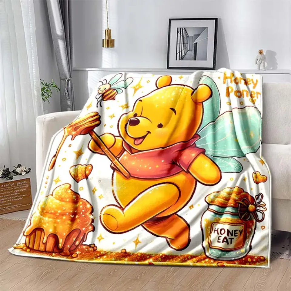 6 Size Warm Soft Disney Winnie The Pooh Print Blanket Fluffy Throw Blanket
