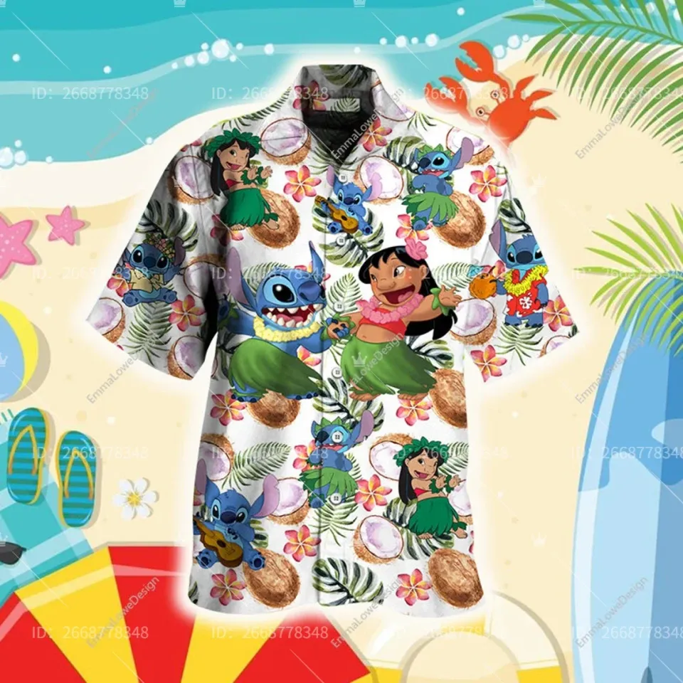 New Disney Lilo And Stitch Hawaiian Shirt