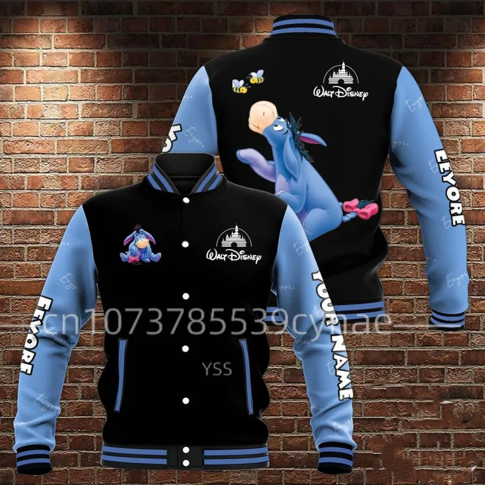 Personalized Winnie The Pooh Eeyore Disney Baseball Jacket