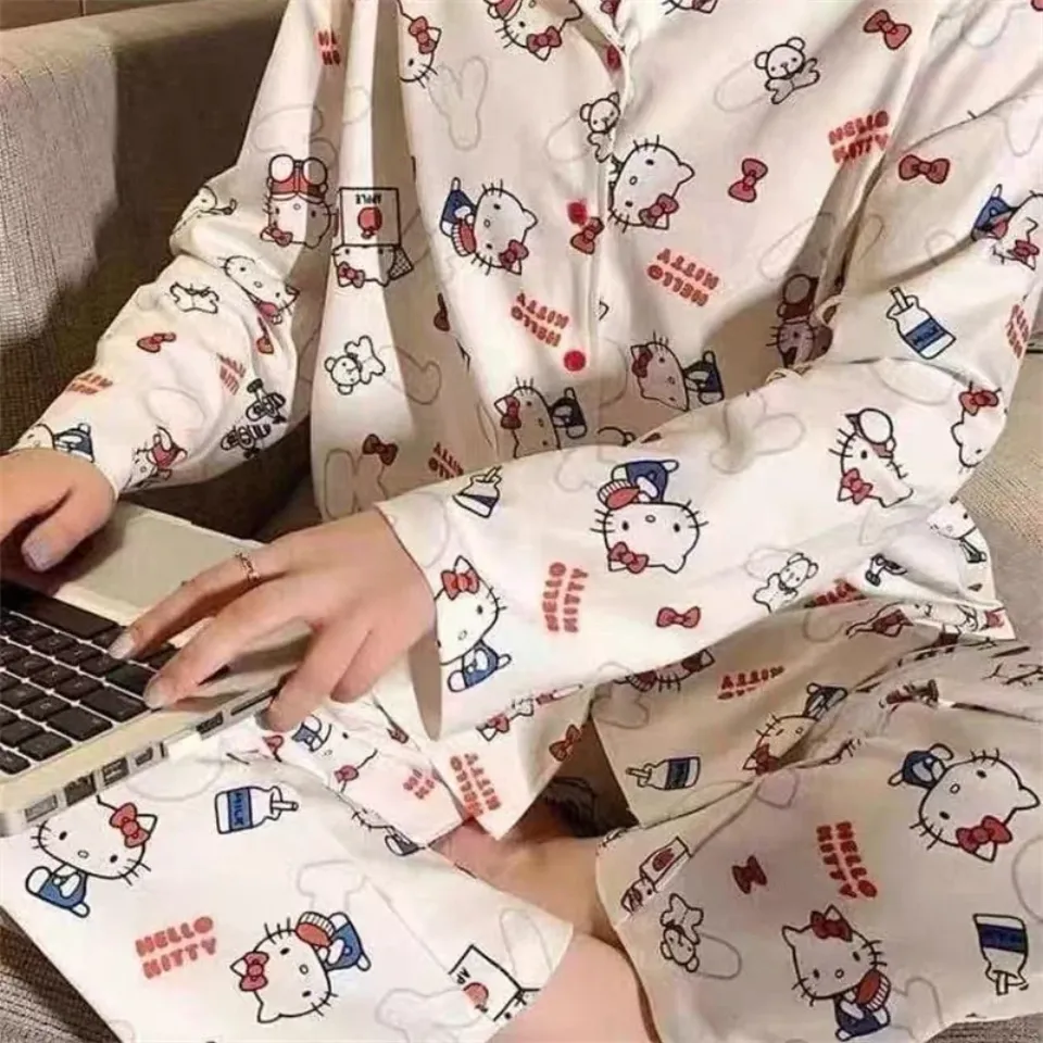 Cartoon Kawaii Sanrio Hello Kitty Pajama Sets