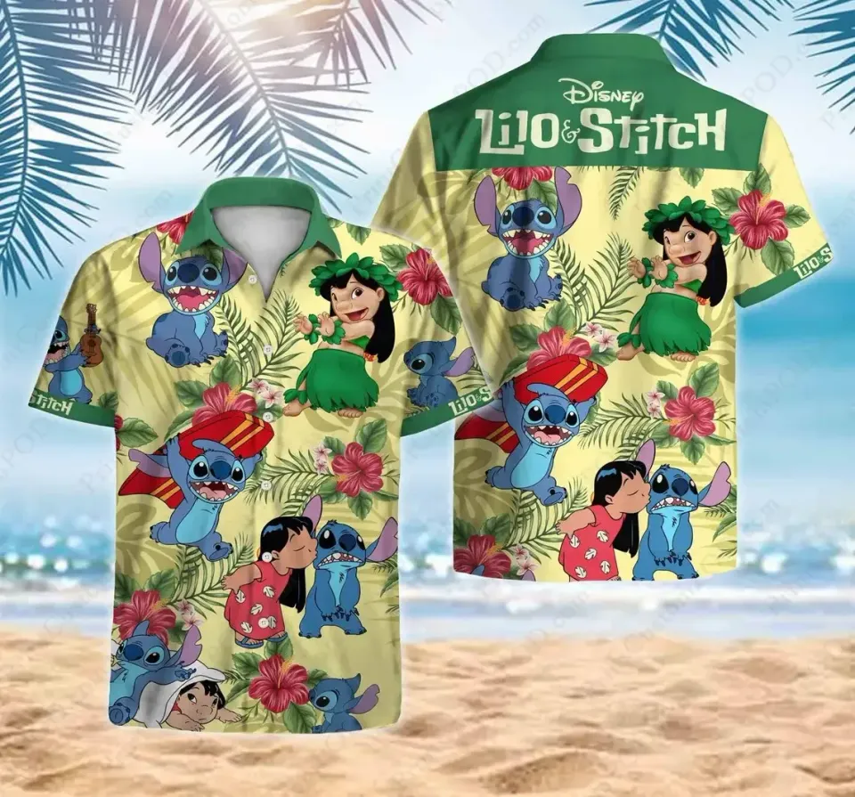 New Disney Lilo And Stitch Hawaiian Shirt