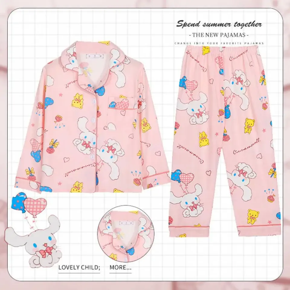 Sanrio Hello Kitty Cinnamoroll Kuromi Girls Pajama Sets