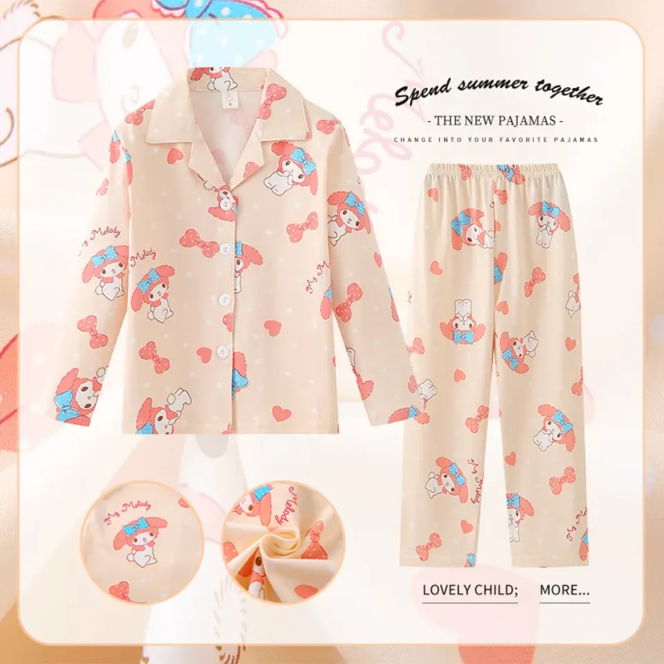Kawaii Sanrios Children Pajamas Sets