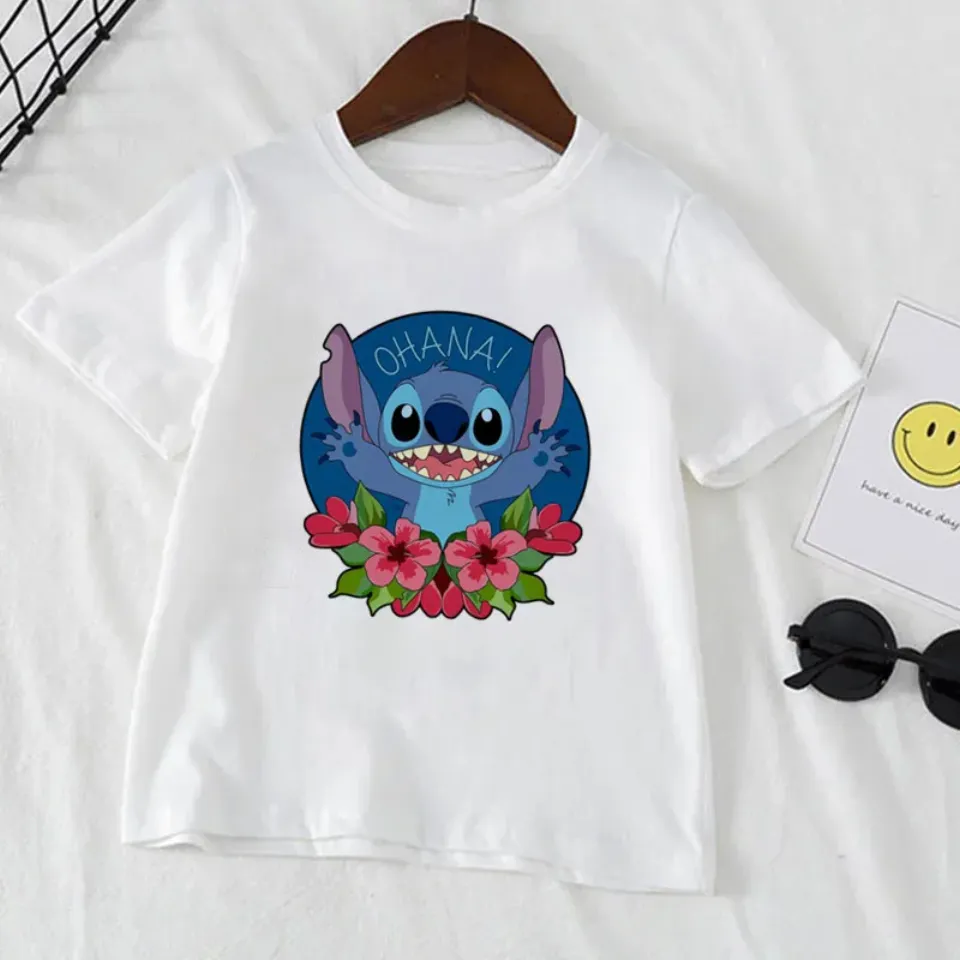 Kawaii Disney Stitch Boy Girl Clothes Cartoon Baby T-shirt