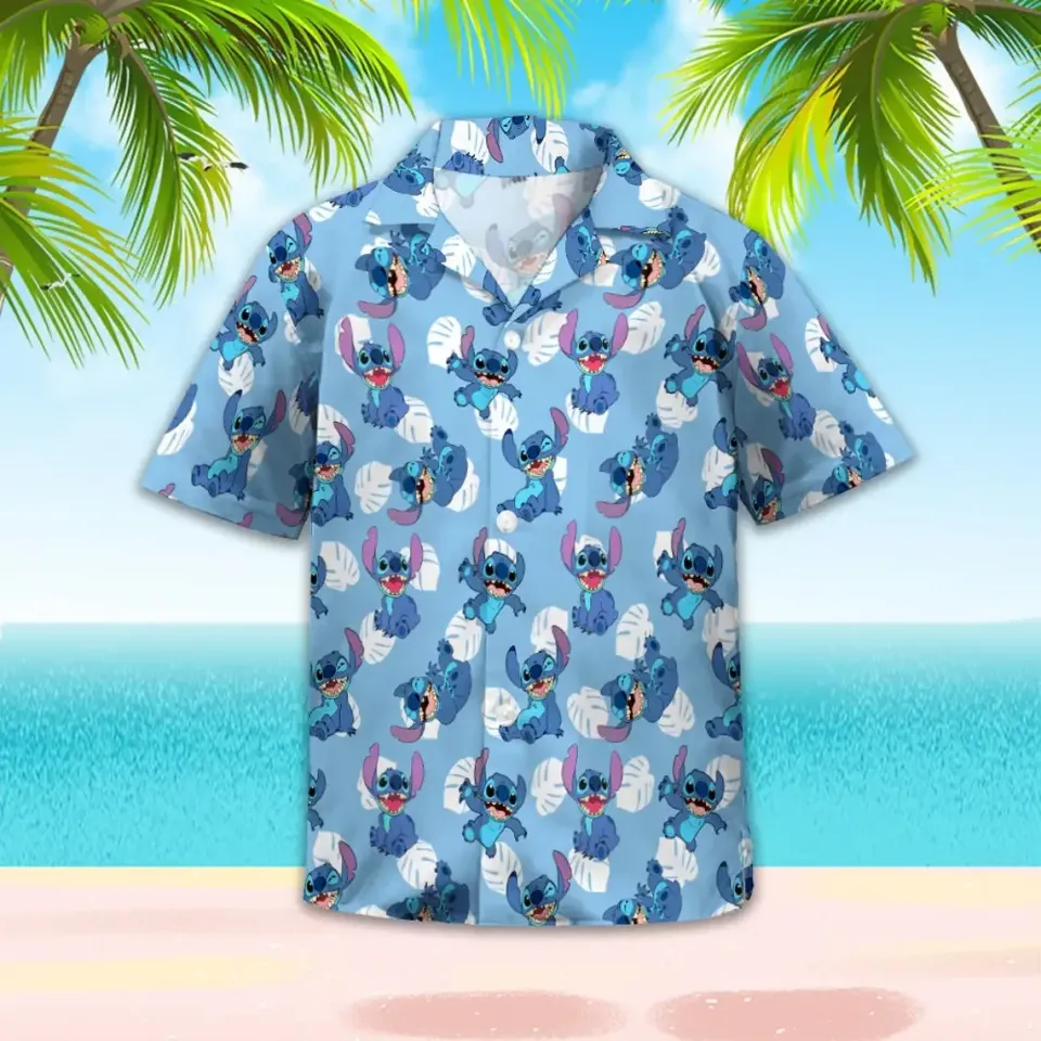 New Disney Lilo And Stitch Hawaiian Shirt