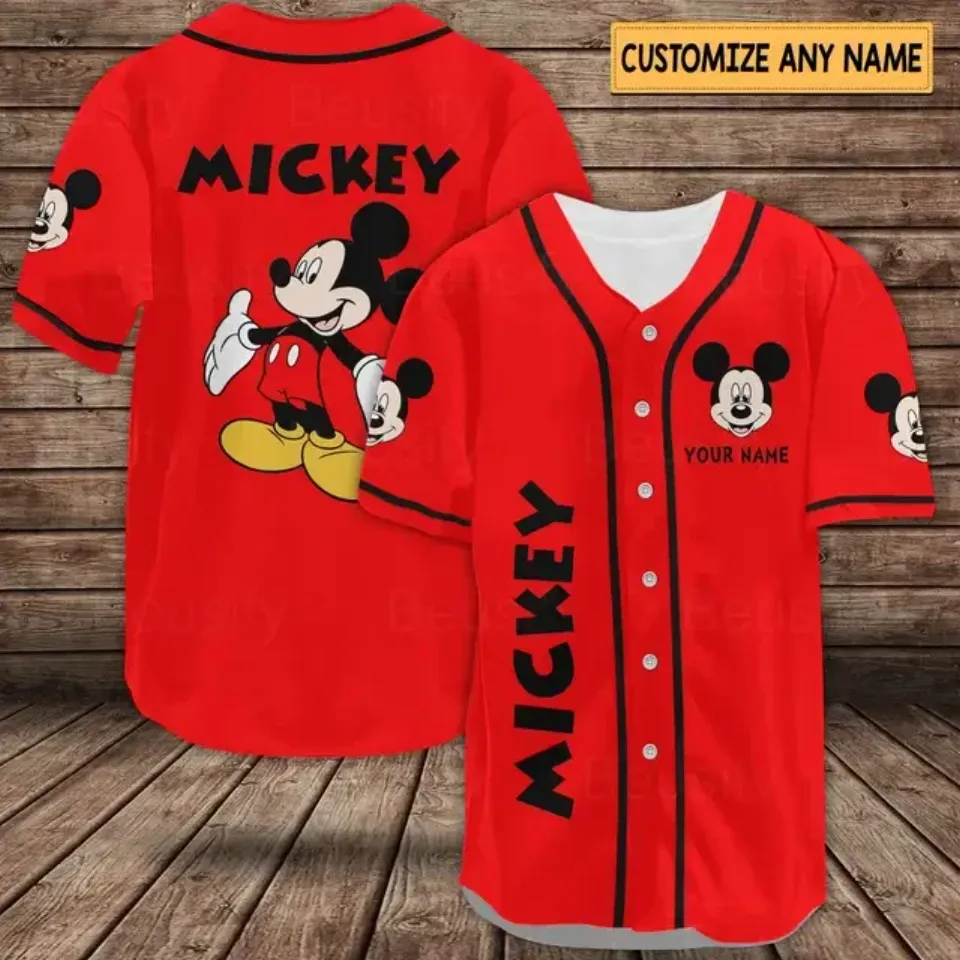 Disney Baseball Jersey Custom Name Mickey Baseball Jersey Fashionable Disney