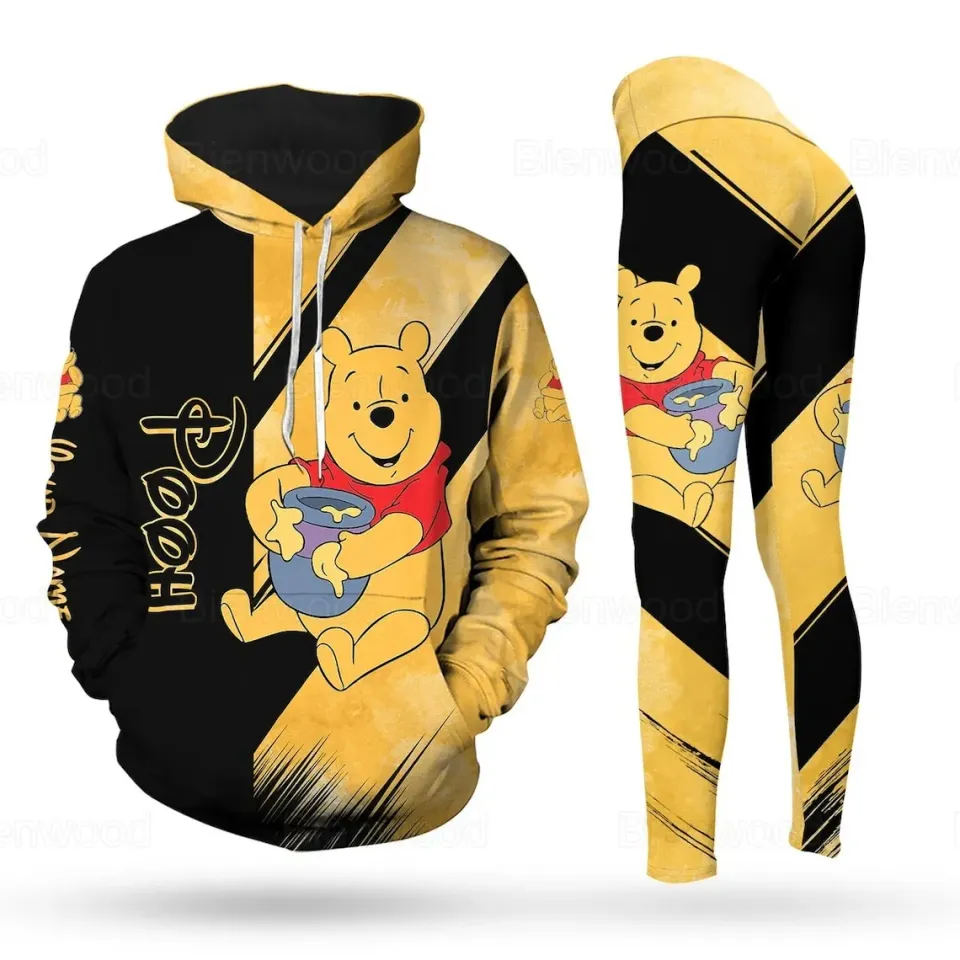 Personalized Winnie the Pooh 3D Hoodie Women's Hoodie Yoga Pants Set