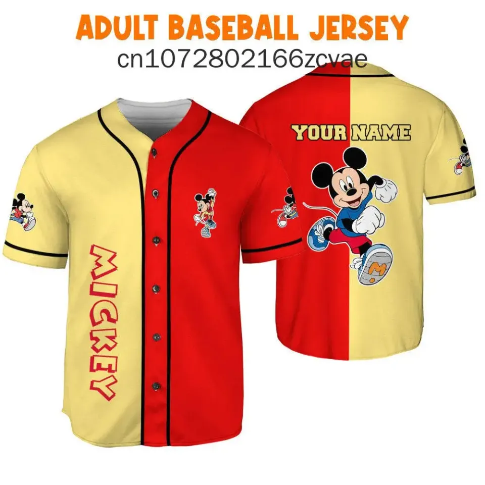2024 New Disney Baseball Jersey Mickey Baseball Jersey Fashionable Disney