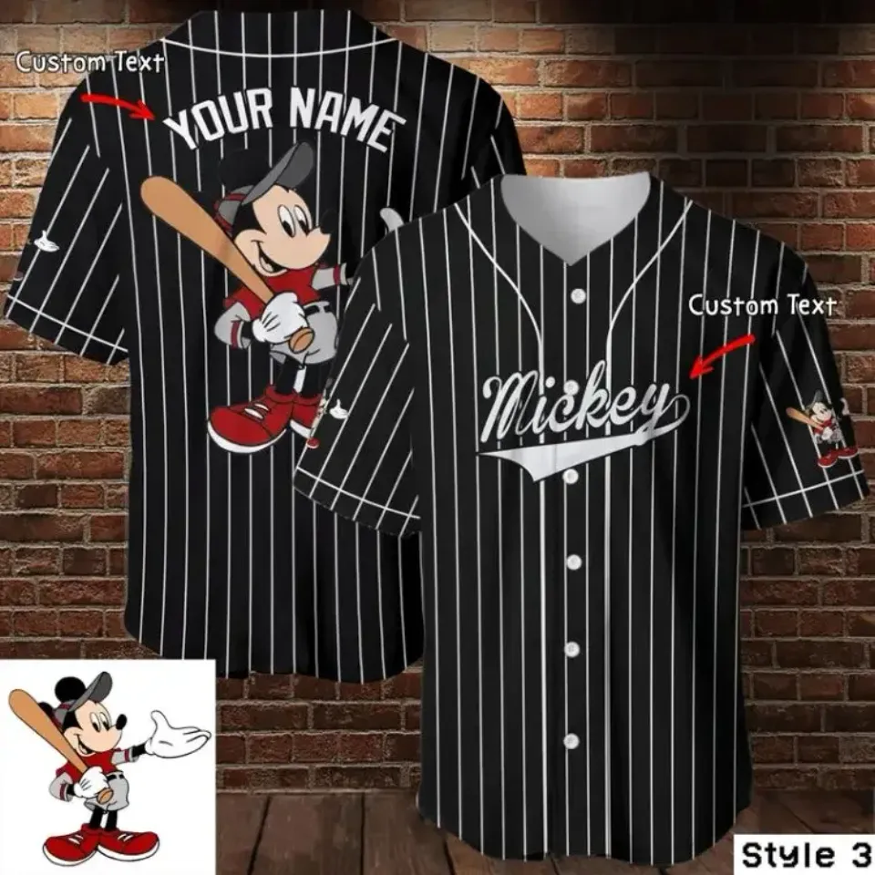 Custom Name Mickey Mouse Baseball Jersey Men