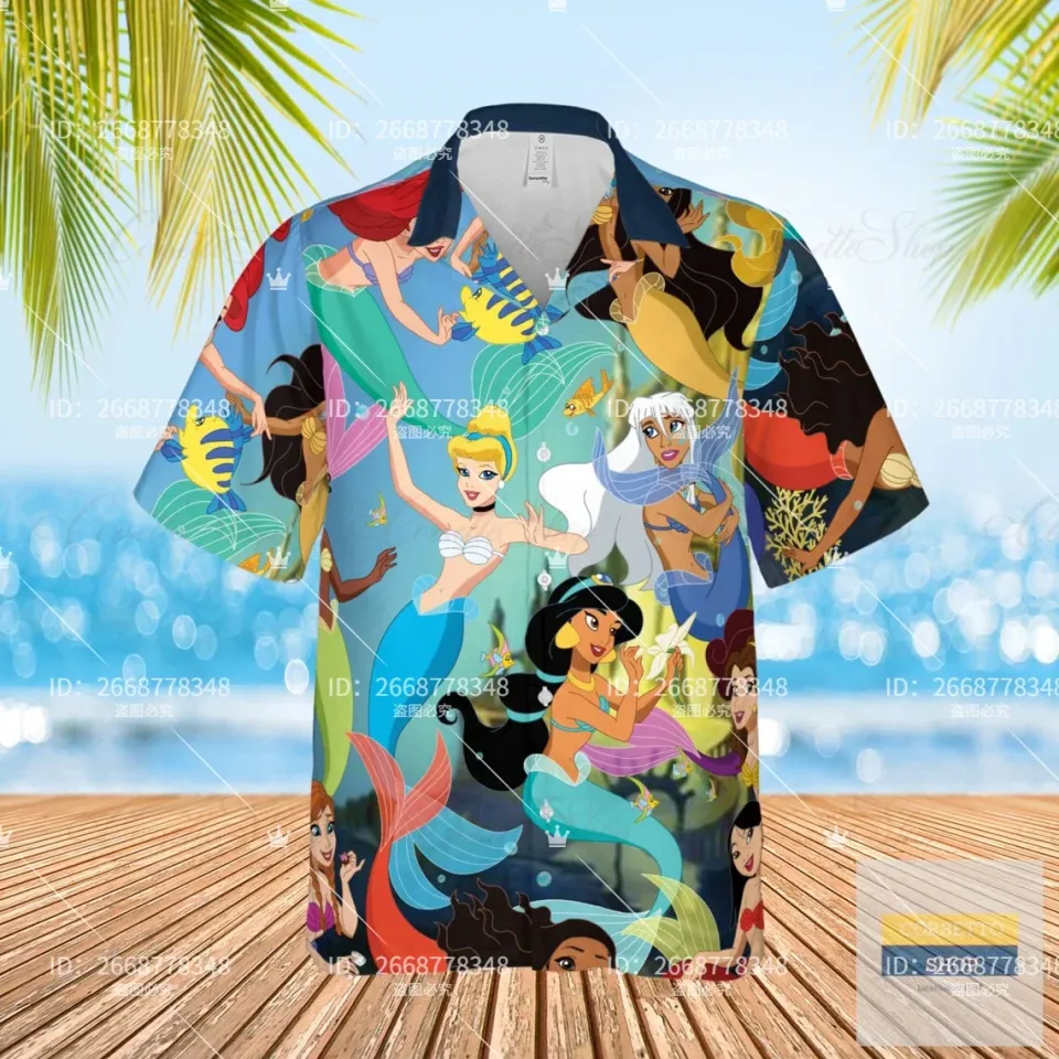 Princess Disney Swimming Summer Hawaiian Shirts