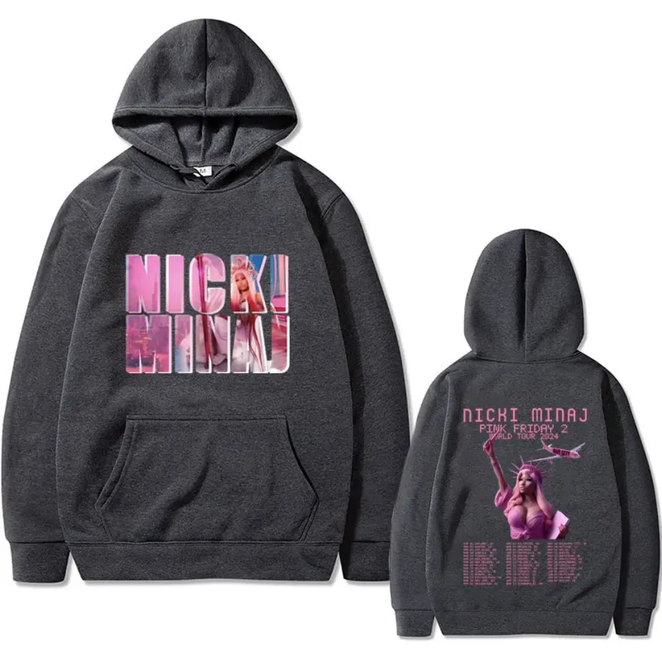 Rapper Nicki Minaj Pink Friday 2 2024 World Tour Print Hoodie