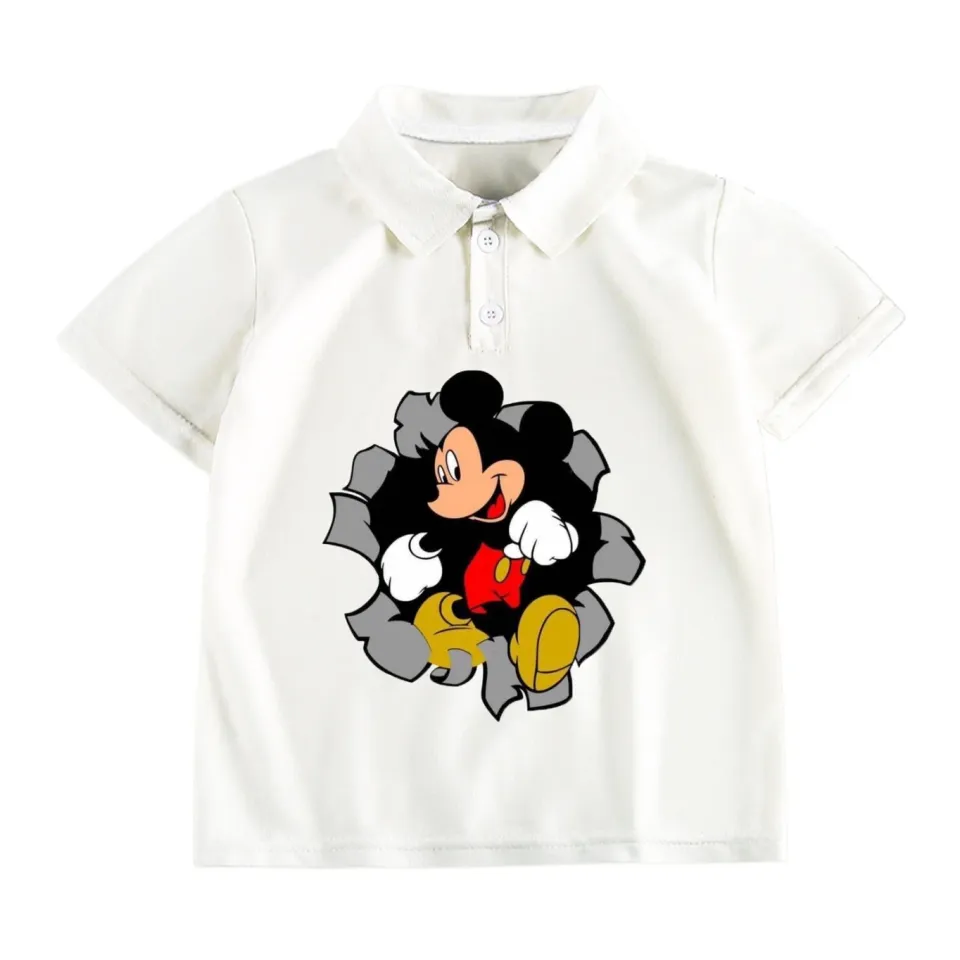 Disney Mickey Mouse Top, Children Boys and Girls Street Clothing Short Sleeved, Children's Polo Shirt Boys and Girls Clothing Top