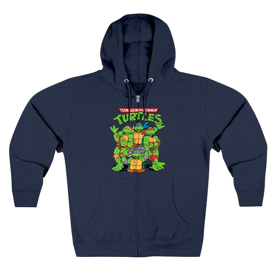 Teenage Mutant Ninja Turtles Classic Retro Logo Zip Hoodie