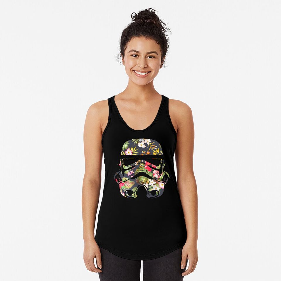 Star W.a.r.s Tropical Stormtrooper Floral Tank Top