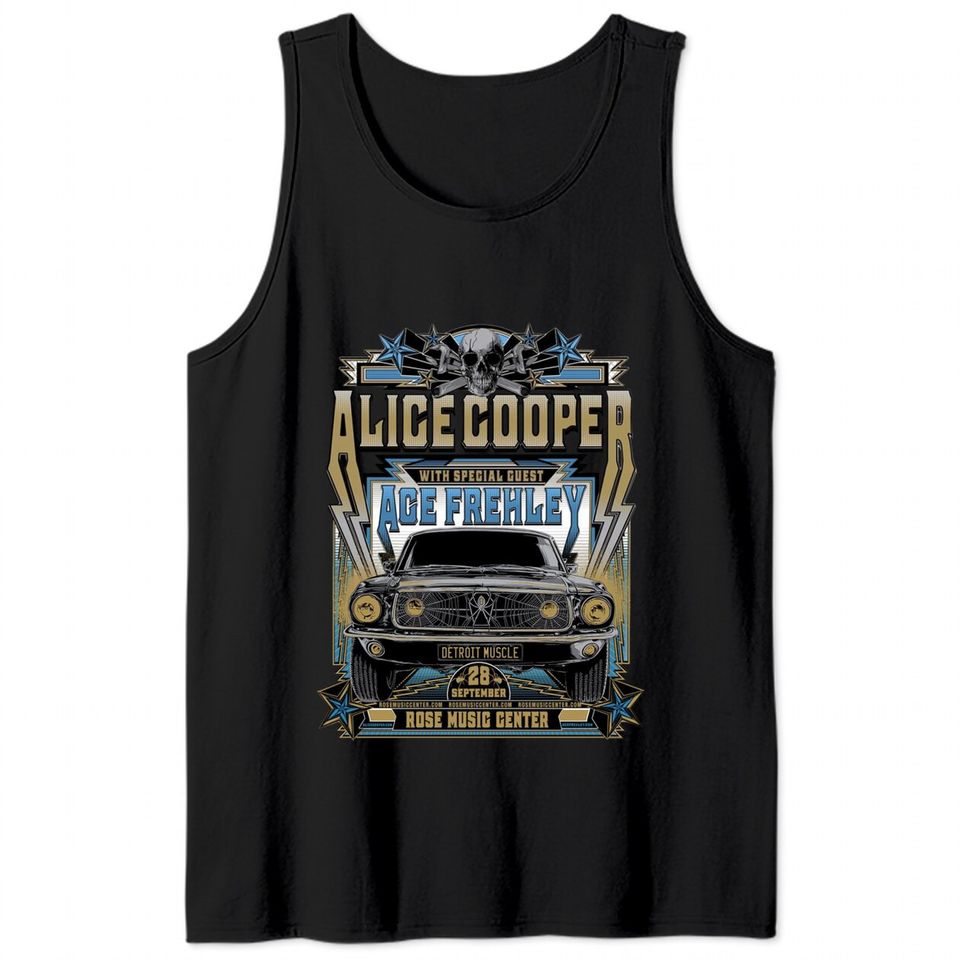 Alice Cooper and Ace Frehley 'Detroit Muscle' Concert 2022 Tank Tops