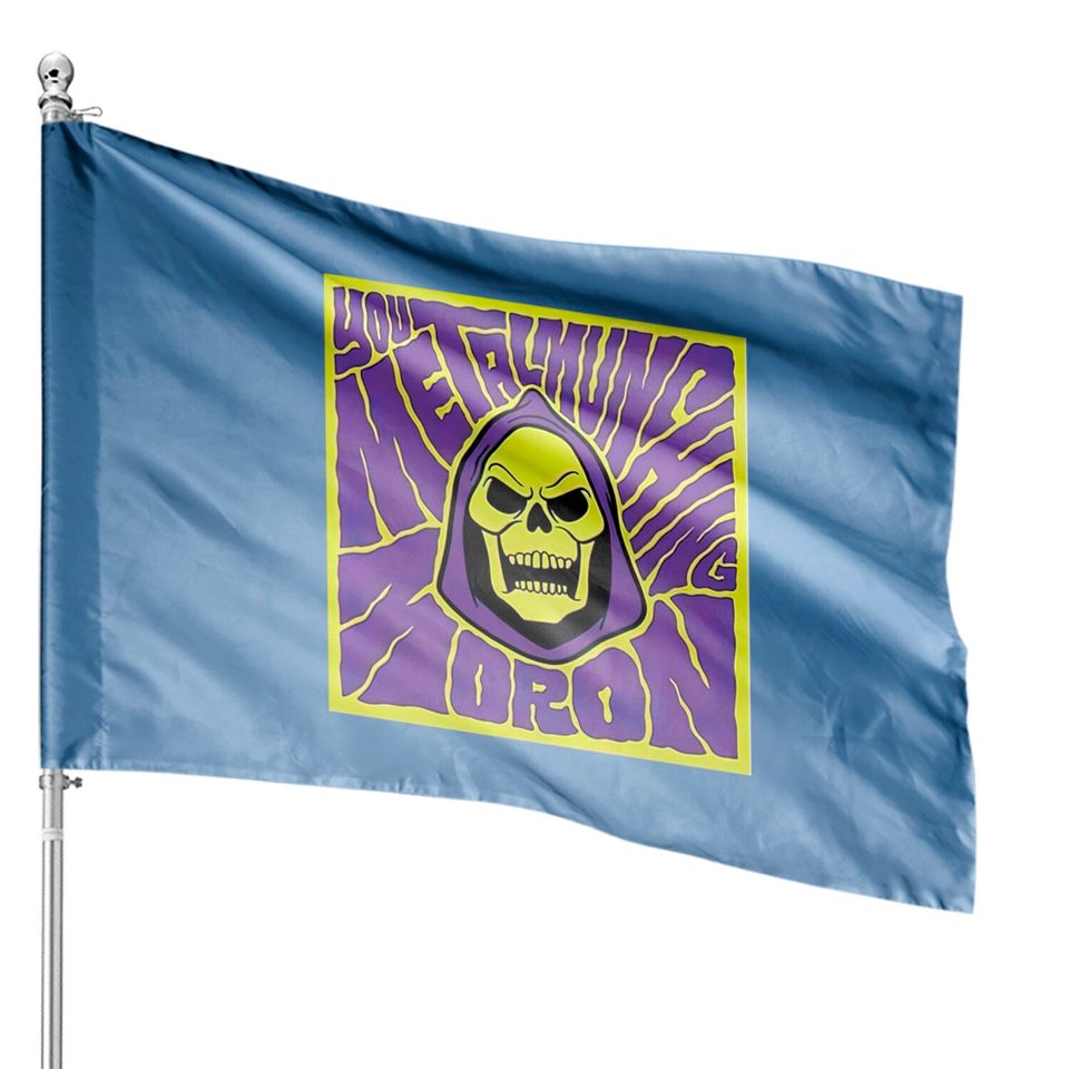 Men's Skeletor Face Comic 80s You Metal Munching Moron Let Them Escape House Flags