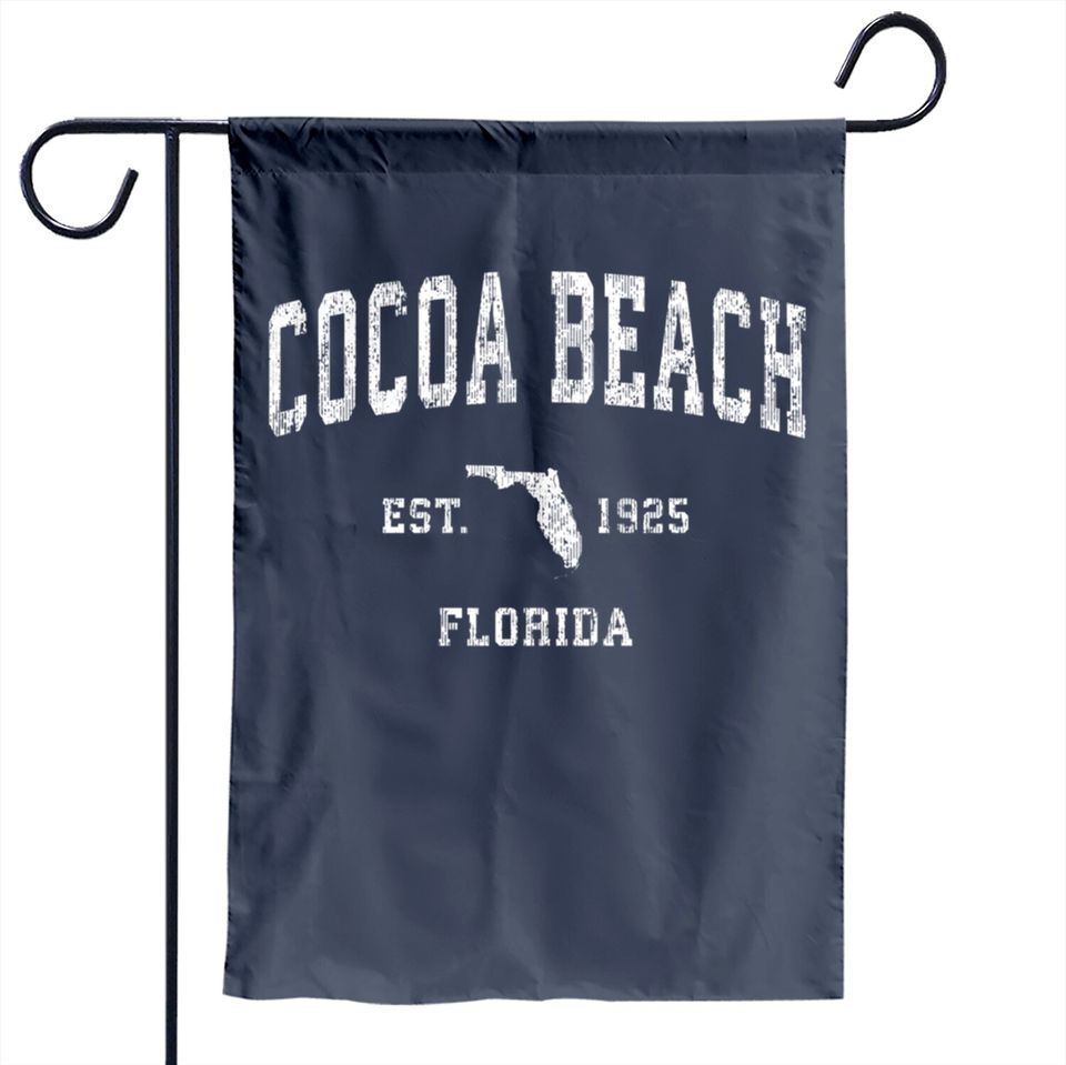 Cocoa Beach Florida Fl Vintage Athletic Sports Design Garden Flag