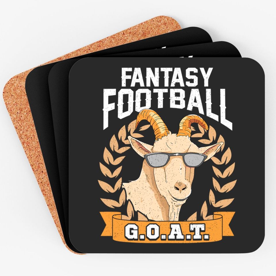 Fantasy Football GOAT Coaster League Champion Draft Party Gift Coasters