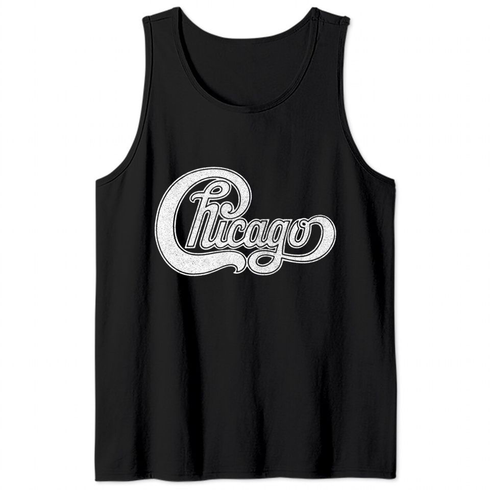 Chicago / Retro Styled Faded Design (White) - Chicago - Tank Tops